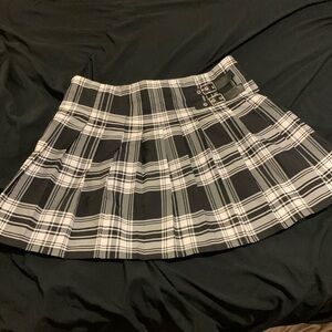 A pleated skirt